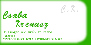csaba krenusz business card